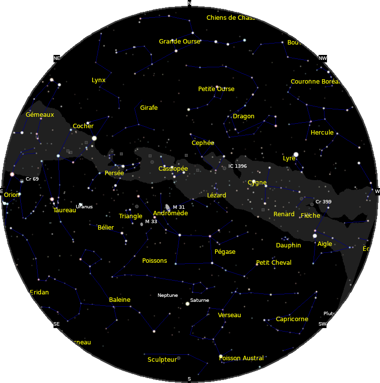 le ciel de Octobre 2025